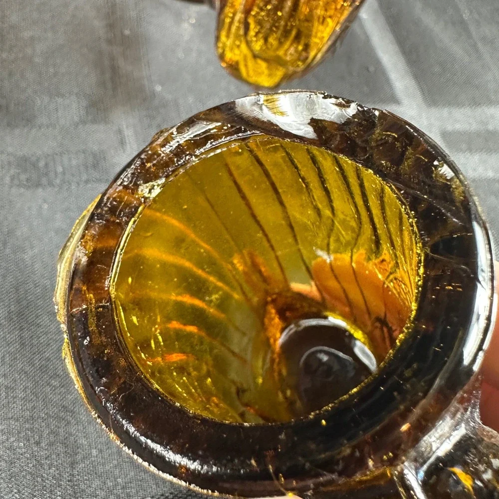 Vintage Amber Glass Rooster Decanter Figurine Mid Century Farmhouse Decor 12.5in